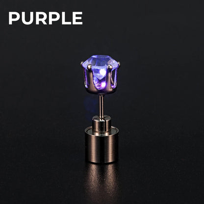 1Pcs of Colorful Light Led Earrings Flashing Stainless Steel Earrings Dance Party Accessories Hot Christmas Gift Luminous Stick