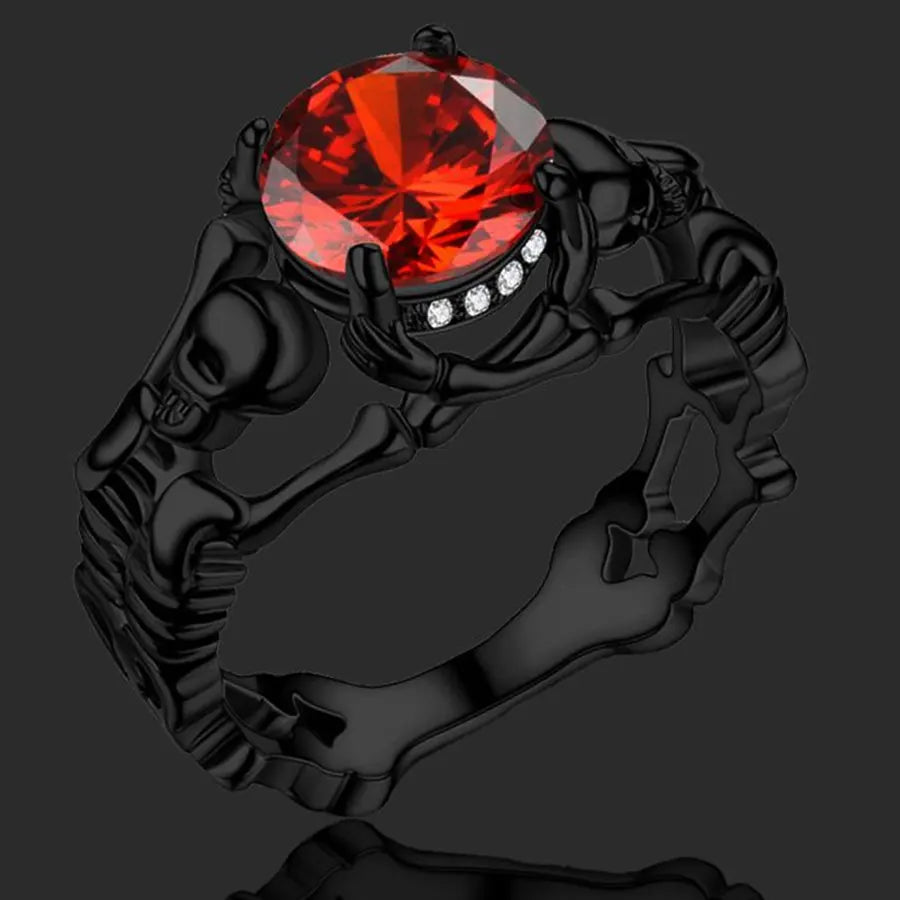 Skull Gothic Statement Promise Cocktail Party Biker Ring Vampire Accessories Halloween Gifts