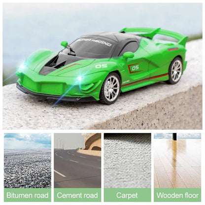 1:18 4ch RC car wireless high speed drift racing 2.4g remote control cars kids electric toy LED light vehicle model for children