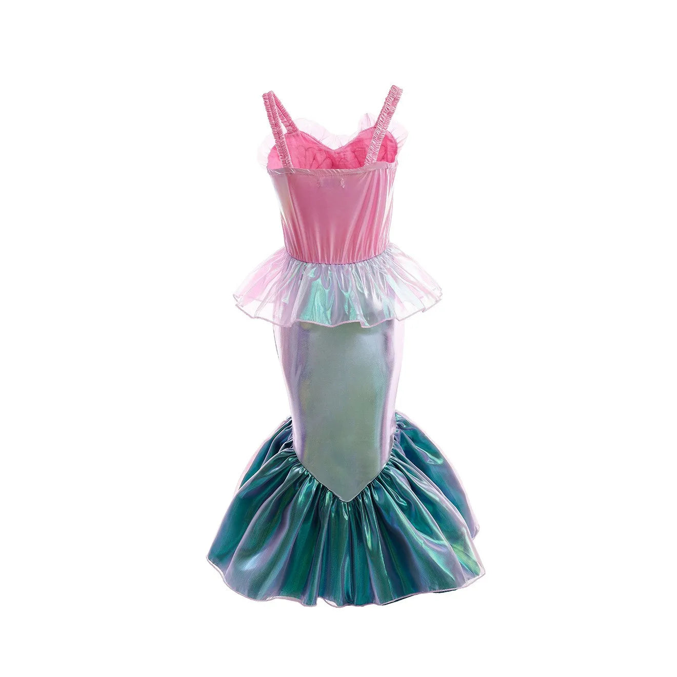 Disney Halloween Festival Mermaid Ariel Cosplay Dress for Girl Christmas Carnival Pink Pearl Inlay Clothing Ball Gown Dress Suit