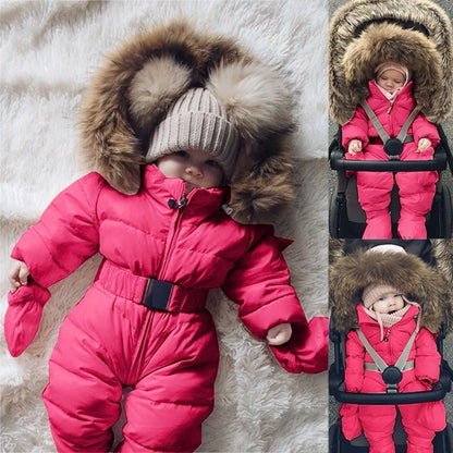 Outerwear Romper Coat Warm Infant Baby Snowsuit Girls Hooded Jumpsuit Girls Coat& Snow Pants Boys 7