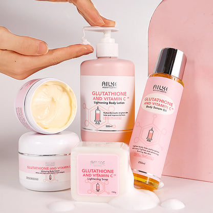 AILKE Brightening Skin Care Set, With Vitamin C, Glutathione, Deep Moisturizing, Smooth Soft Skin, Improve Skin Radiance