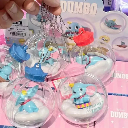 Cute Disney Anime Blind Box Dumbo Wishing Wind Chimes Crystal Ball Blind Box Blessing Pendant Room Decoration Toy Christmas Gift