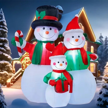 Christmas Inflatable Decorations Toys Family Snowman LED Lights Inflated Model Party Yard Props Indoor Outdoor Xmas Decor Props