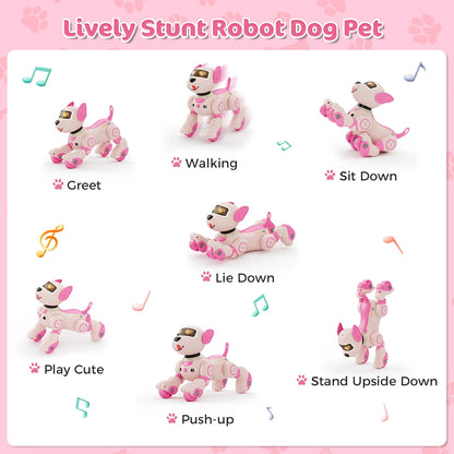 VATOS Robot Dog Toy for Kids Voice 2.4GHz Remote Control Robot Pet Touch Sensor 20+ Mode Puppy Toy for Kids Girls