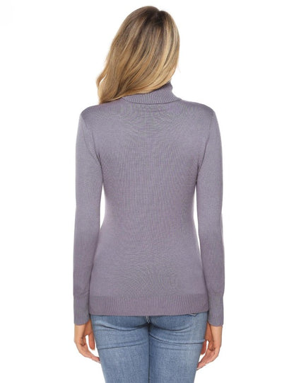 Ladies Casual Fashion Turtleneck Pullover Sweater