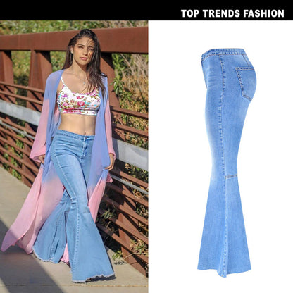 Wide Leg Pants Big Flared Denim Trousers