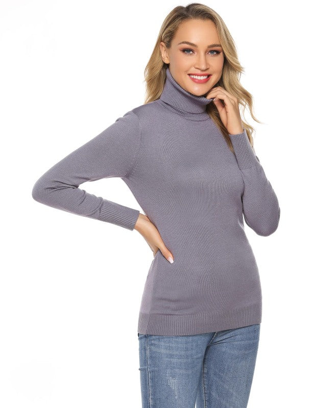 Ladies Casual Fashion Turtleneck Pullover Sweater