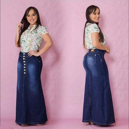 Hot Style Slim Slimming Denim Ladies Long Skirt