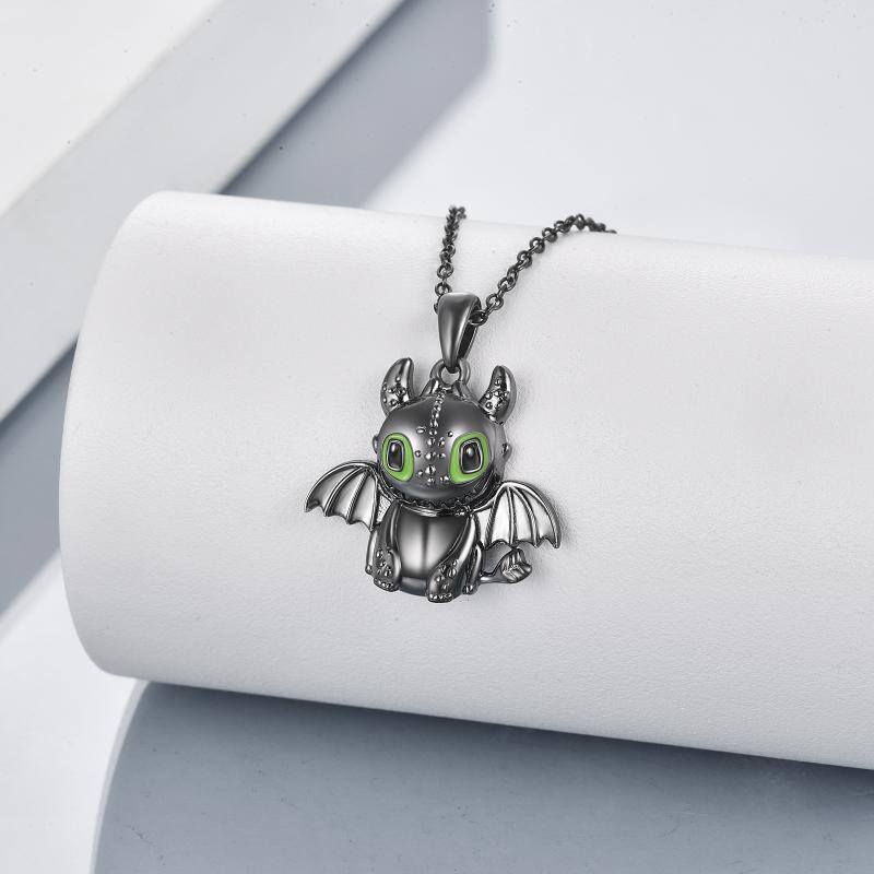 Sterling Silver How to Train Your Dragon Toothless Light Night Fury Charm Pendant Necklace Jewelry