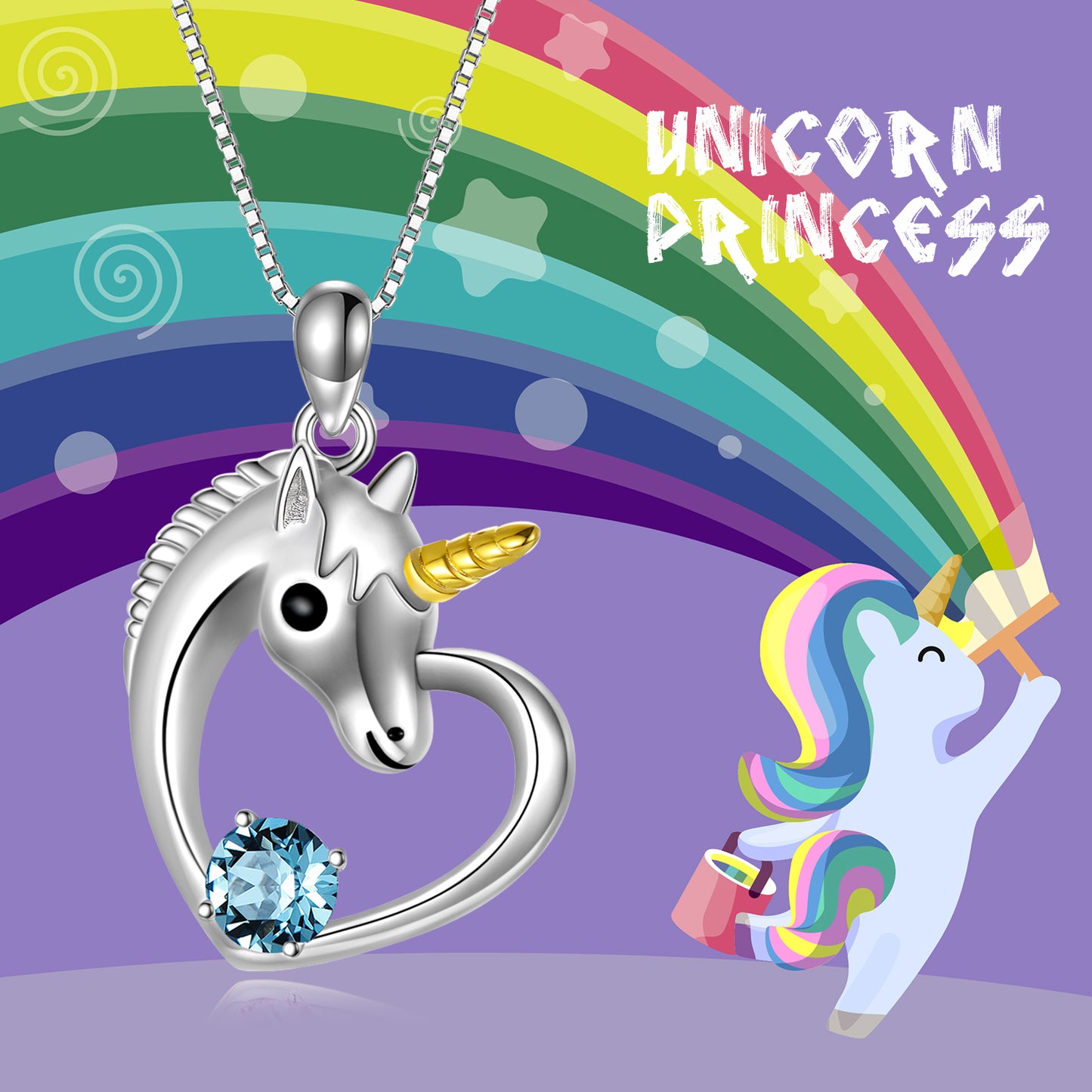 Sterling Silver Unicorn Necklace Unicorn Jewelry Birthday Gifts for Girls Women Daughter