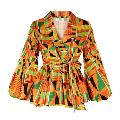 African Printed Blouse And Blouse For S-XL Ladies