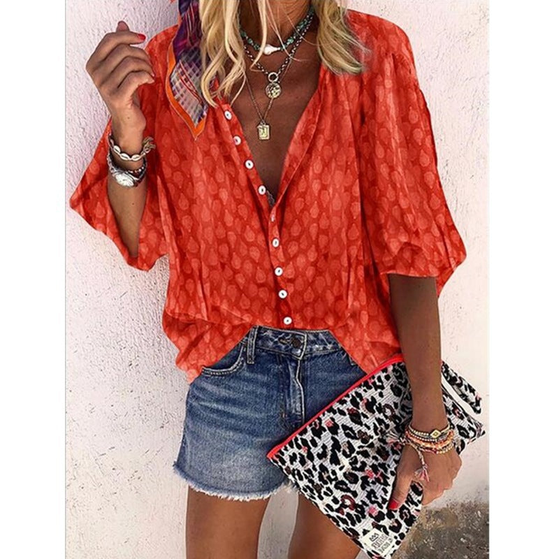 Fashion Casual Multicolor Printed Blouse