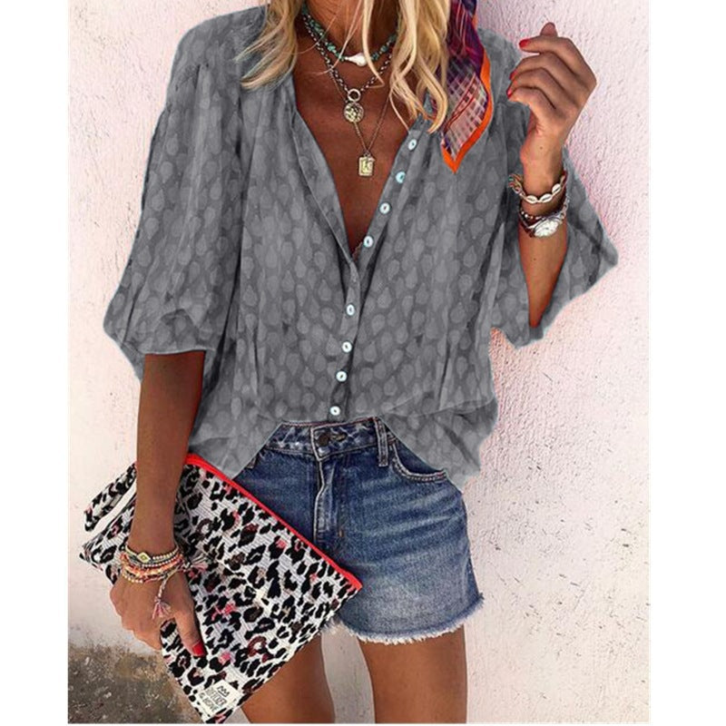 Fashion Casual Multicolor Printed Blouse