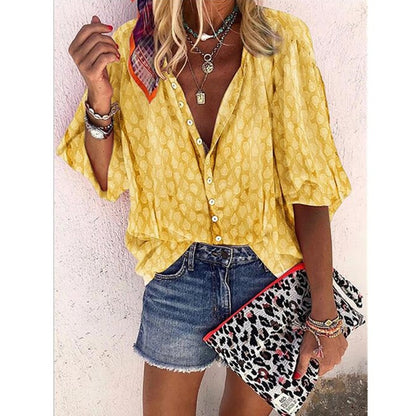 Fashion Casual Multicolor Printed Blouse