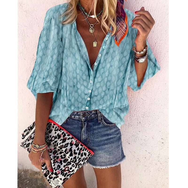 Fashion Casual Multicolor Printed Blouse