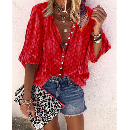 Fashion Casual Multicolor Printed Blouse