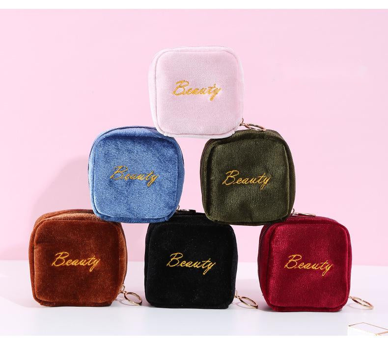 Velvet Lipstick Bag with Coin Purse