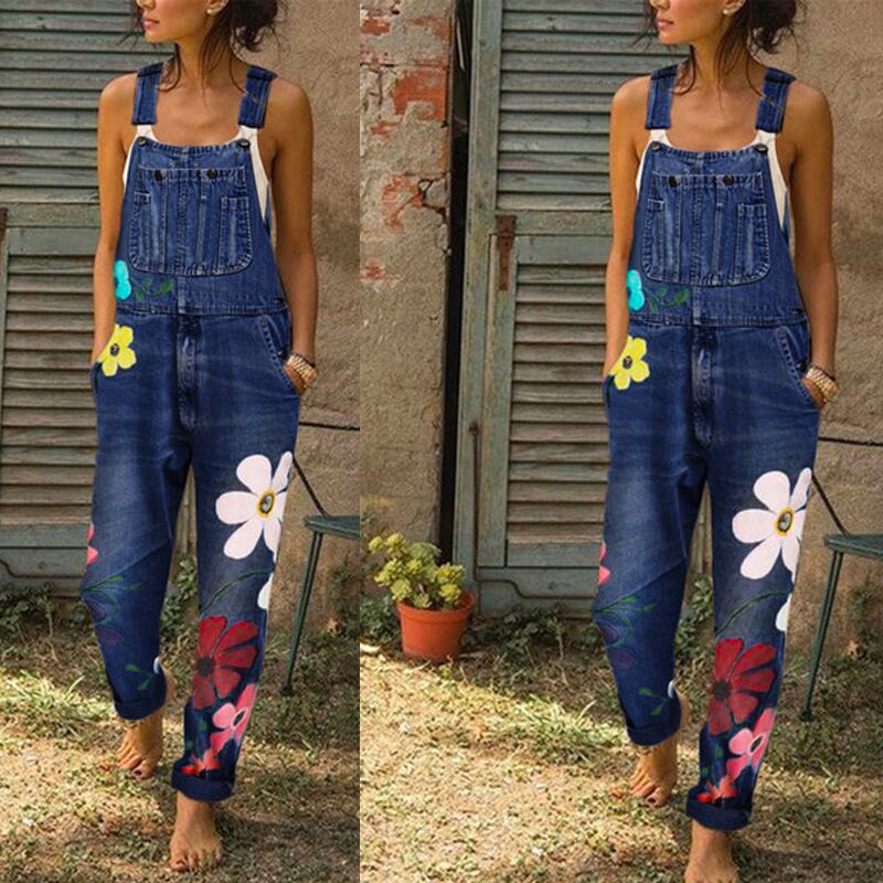 Printed Overalls, Plus Size, Amazon Wish,Sling DenimTrousers