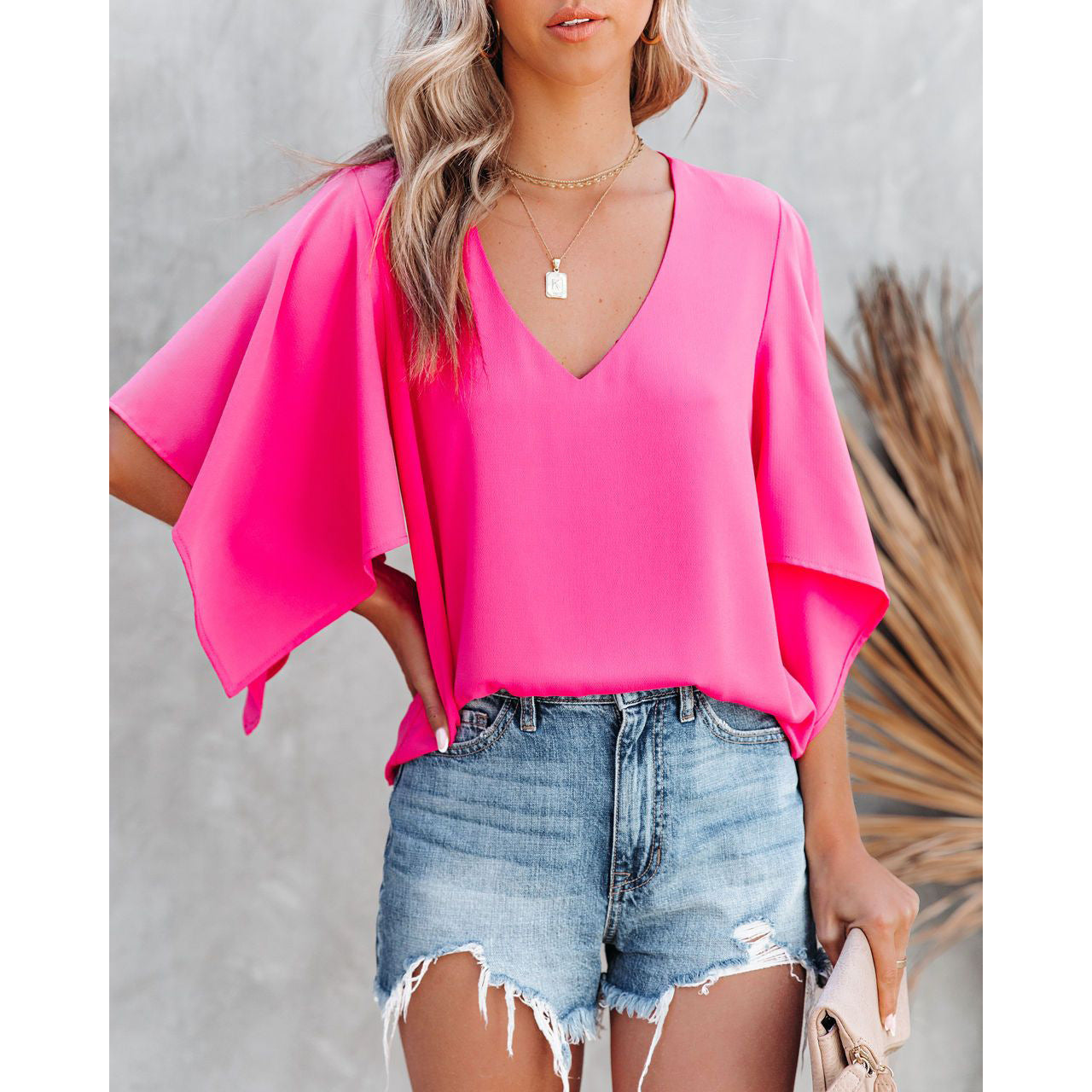 Casual Home Vacation Multi-Color Blouse