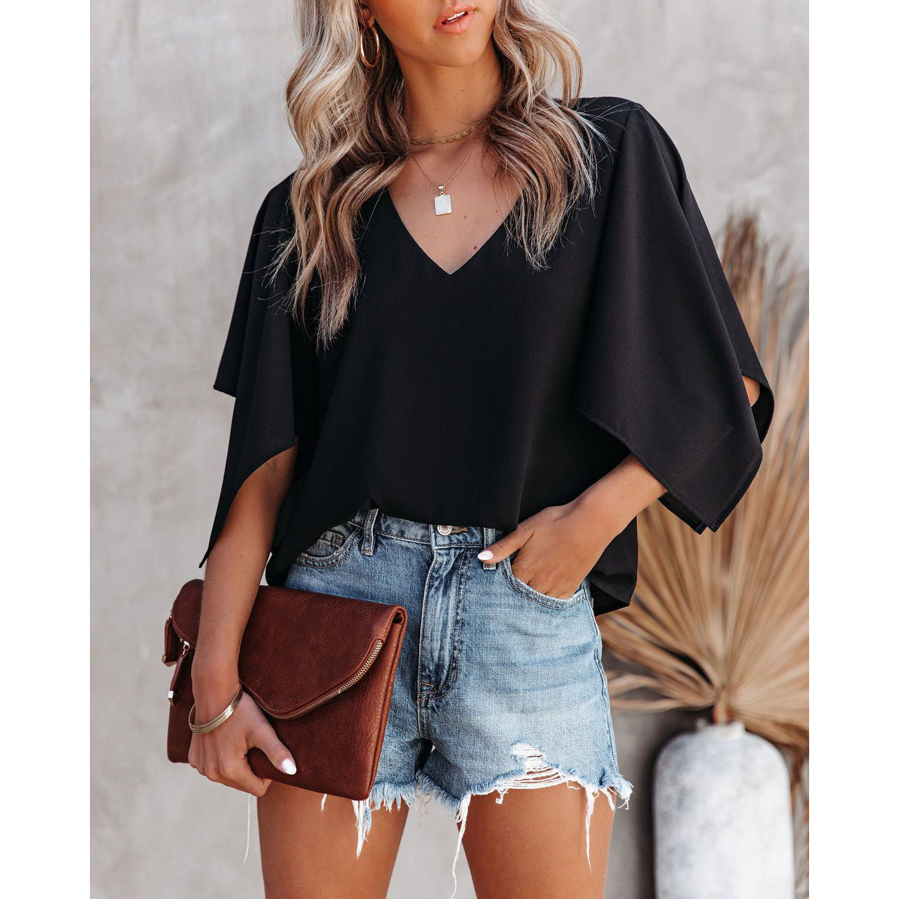 Casual Home Vacation Multi-Color Blouse