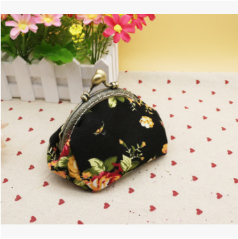 Canvas fabric coin purse Creative small purse hand take coin bag gold material package Key card package