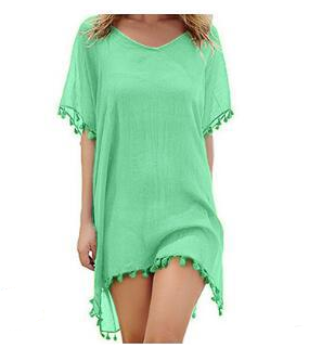 Fringed Ball Beach Blouse