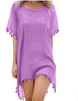 Fringed Ball Beach Blouse