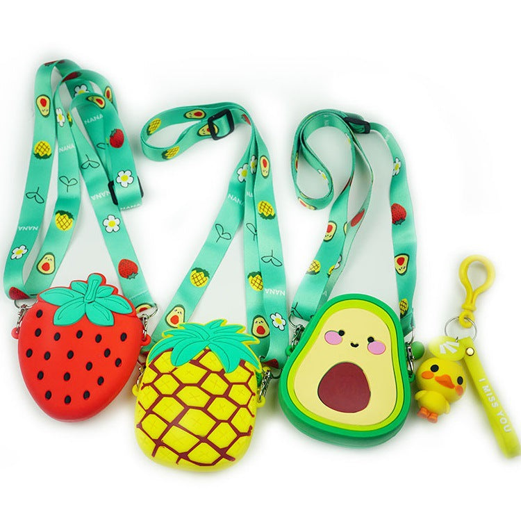 Children's Fruit Coin Purse Silicone Mini Shoulder Bag