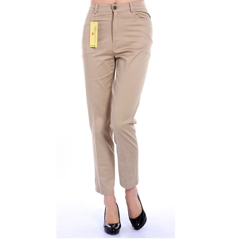 Ladies Casual Cotton Cropped Trousers All-match