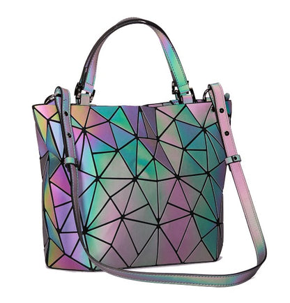 Geometric Luminous Purse And Handbag