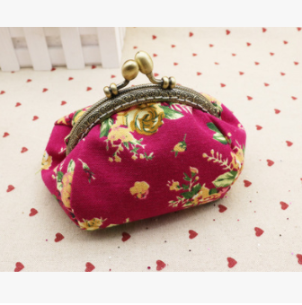 Canvas fabric coin purse Creative small purse hand take coin bag gold material package Key card package