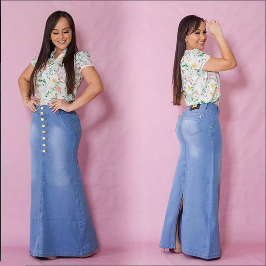 Hot Style Slim Slimming Denim Ladies Long Skirt