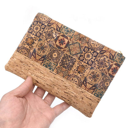 New Women Clutches Cork Women's Bags Portugal Tile Make Up Bags Money Phone Pouch Fashion Cork Travel Purse Handbag KANDRA