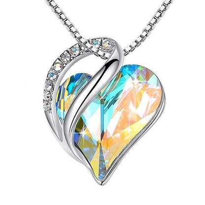 925 Sliver Heart Shaped Geometric Necklace Jewelry Women's Clavicle Chain Valentine's Day Gift