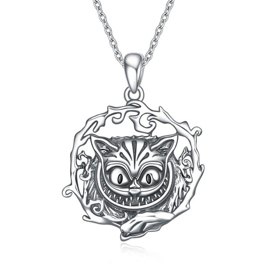 Sterling Silver Alice In Wonderland Cheshire Cat Necklace Jewelry