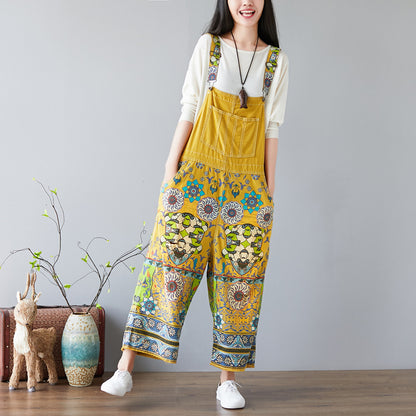 Printed Crotch Denim Wide-leg Pants