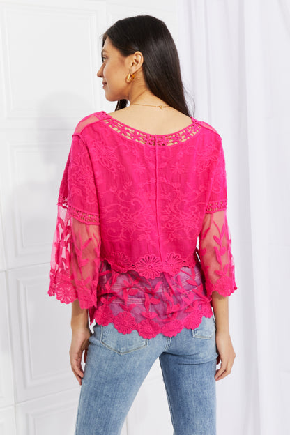 Davi & Dani Full Size Lace Oasis Top