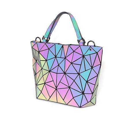 Geometric Luminous Purse And Handbag