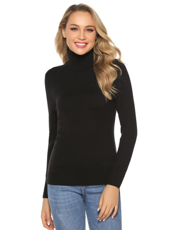 Ladies Casual Fashion Turtleneck Pullover Sweater