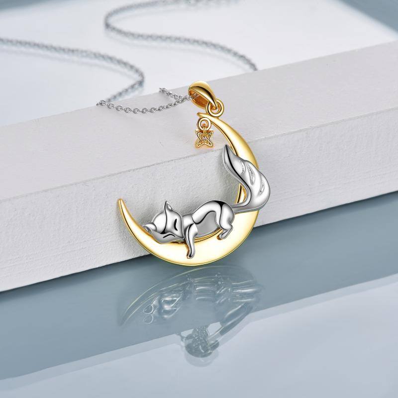 925 Sterling Silver Fox Gift for Women Lucky Gold Fox Necklace Animal Jewelry Gift for Girlfriend