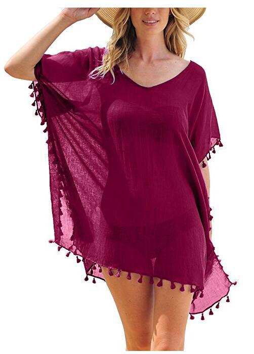 Fringed Ball Beach Blouse