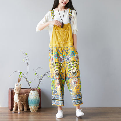 Printed Crotch Denim Wide-leg Pants