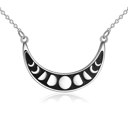 Sterling Silver Moon Phase Charm Necklace