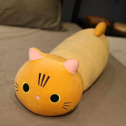 Large Size Cartoon Cat Plush Toys Stuffed Cloth Doll Long Animal Pillow Cushion