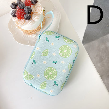 Fruit Rectangular Earphone Storage Bag Coin Purse