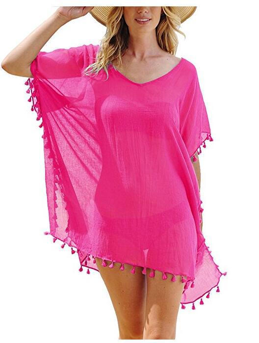 Fringed Ball Beach Blouse