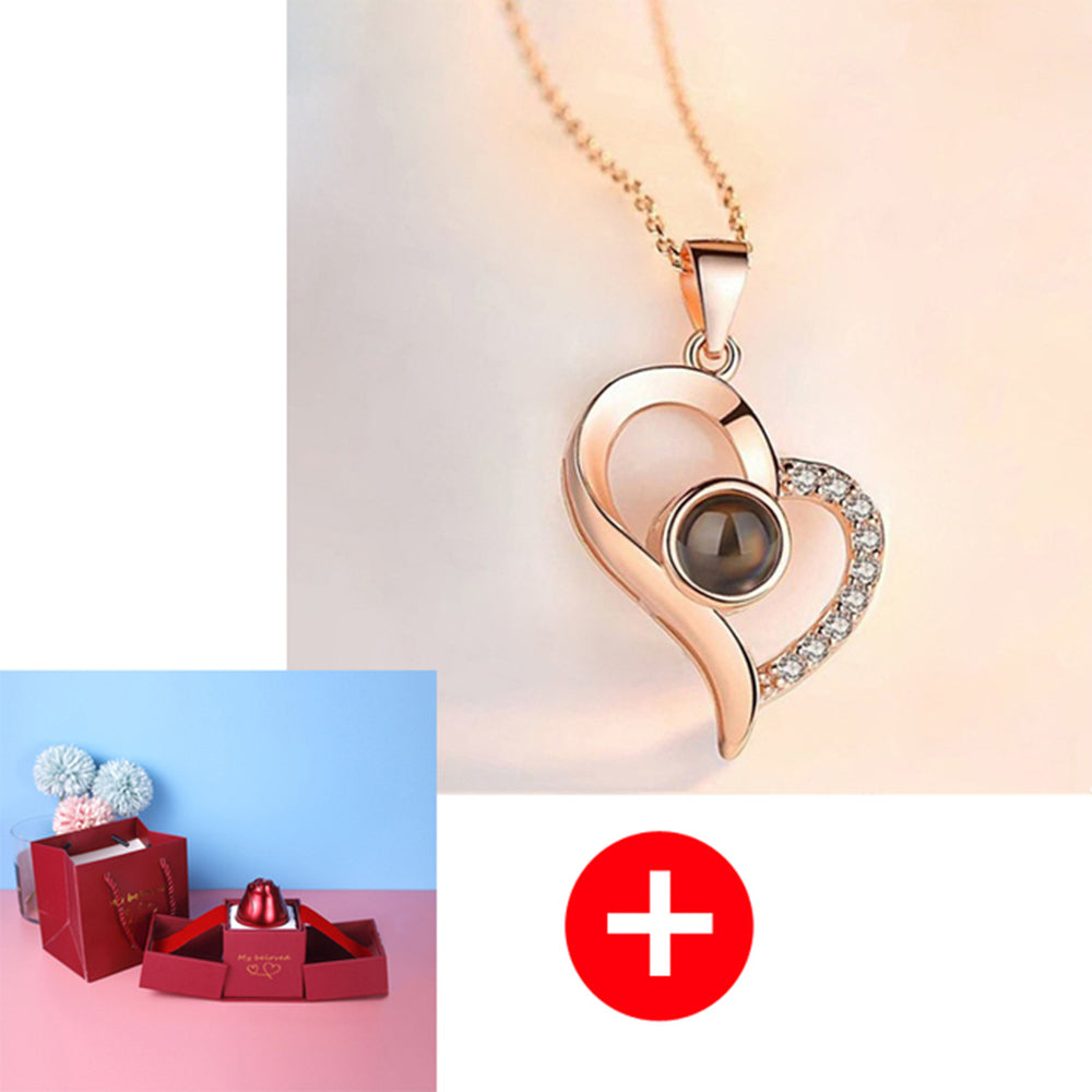 2023 Hot Valentine's Day Gifts Metal Rose Jewelry Gift Box Necklace For Wedding Girlfriend Necklace Gifts