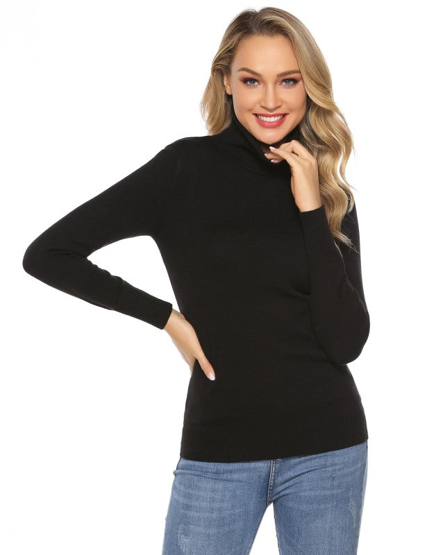 Ladies Casual Fashion Turtleneck Pullover Sweater