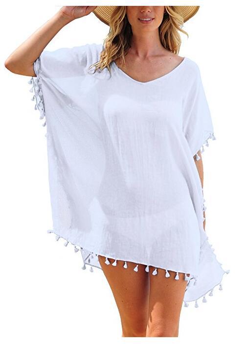 Fringed Ball Beach Blouse